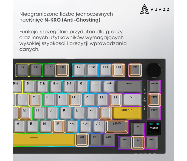 Ajazz AK820 Pro Gift Switch Black Gray Yellow RGB - 1536364 - zdjęcie 14